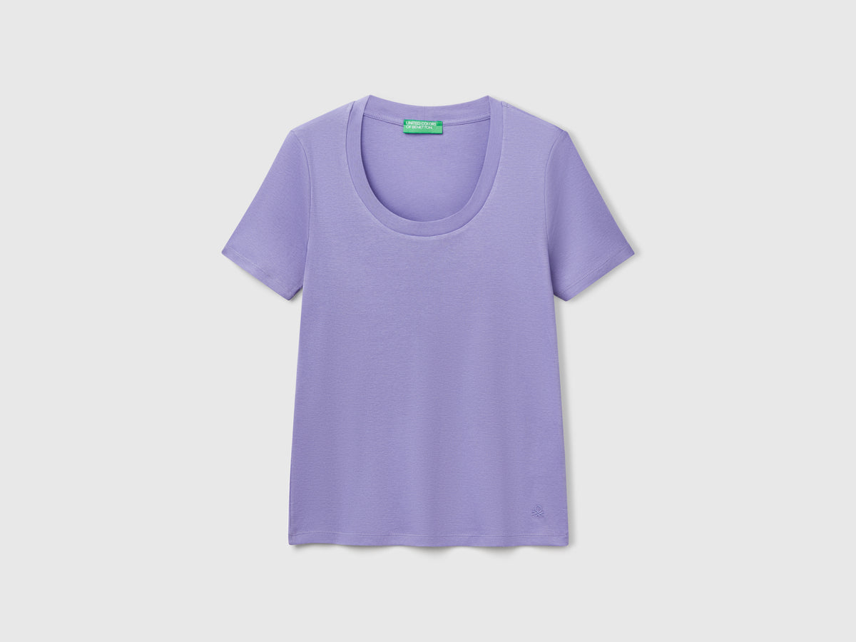 T-shirt manica corta in cotone a fibra lunga