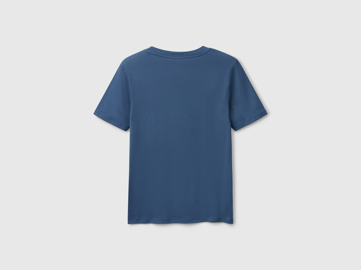 T-shirt manica corta in cotone a fibra lunga