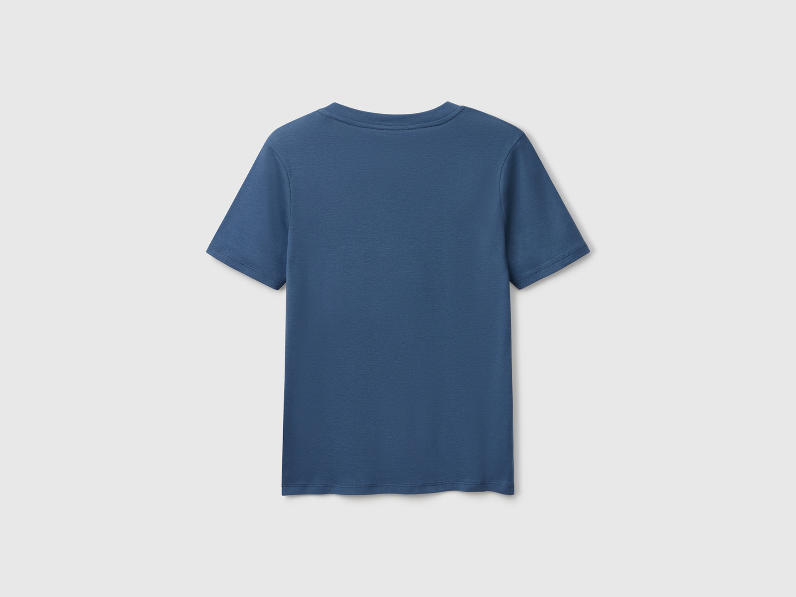 T-shirt manica corta in cotone a fibra lunga da donna avio 2 | Benetton Outlet