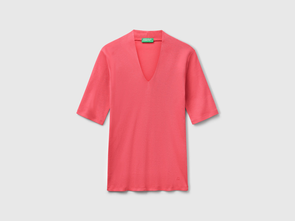 T-shirt slim fit in cotone a fibra lunga