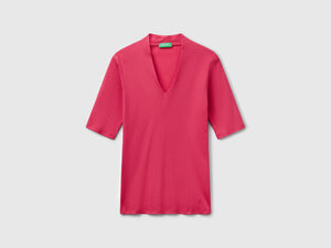 T-shirt slim fit in cotone a fibra lunga
