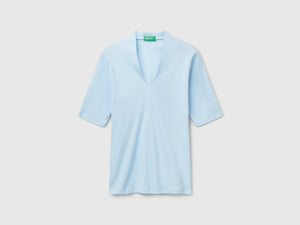 T-shirt slim fit in cotone a fibra lunga