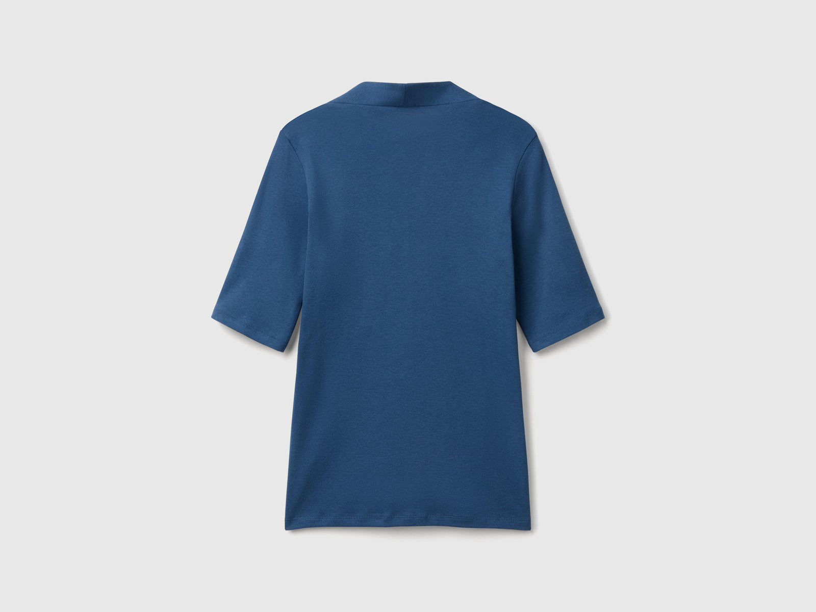 T-shirt slim fit in cotone a fibra lunga da donna avio 2 | Benetton Outlet