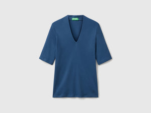 T-shirt slim fit in cotone a fibra lunga