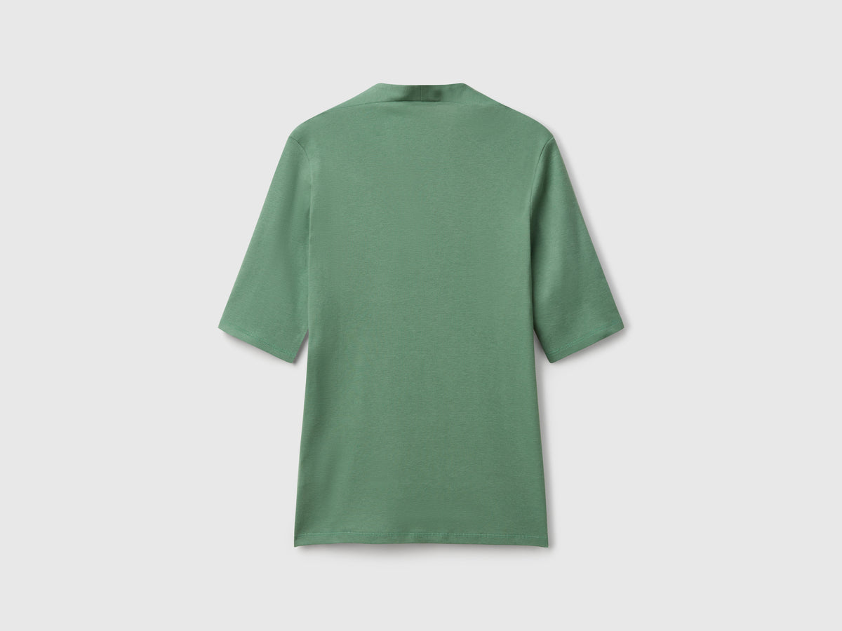 T-shirt slim fit in cotone a fibra lunga
