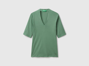 T-shirt slim fit in cotone a fibra lunga