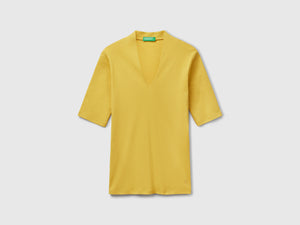 T-shirt slim fit in cotone a fibra lunga