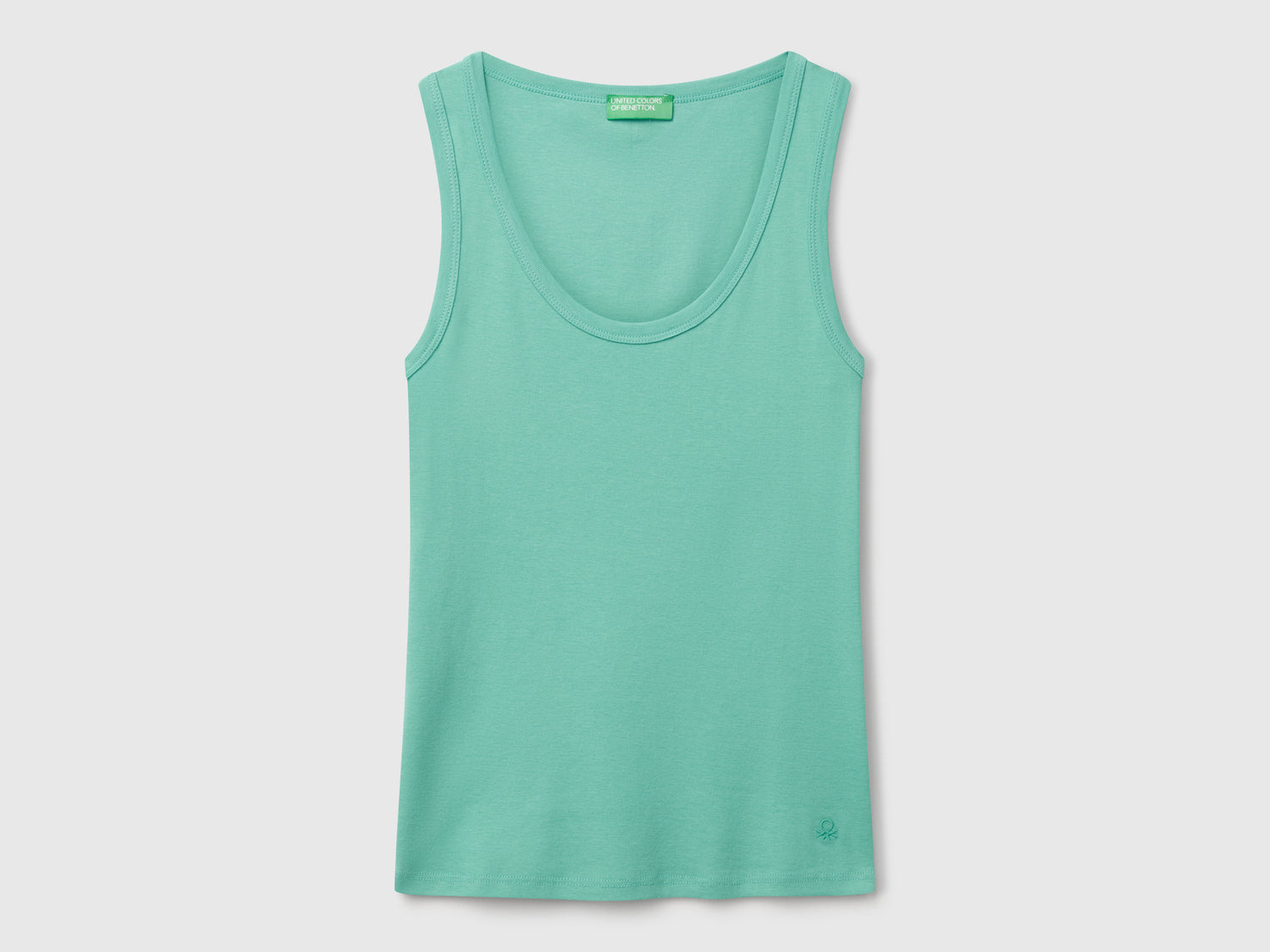 Canotta in puro cotone da donna verde acqua | Benetton Outlet