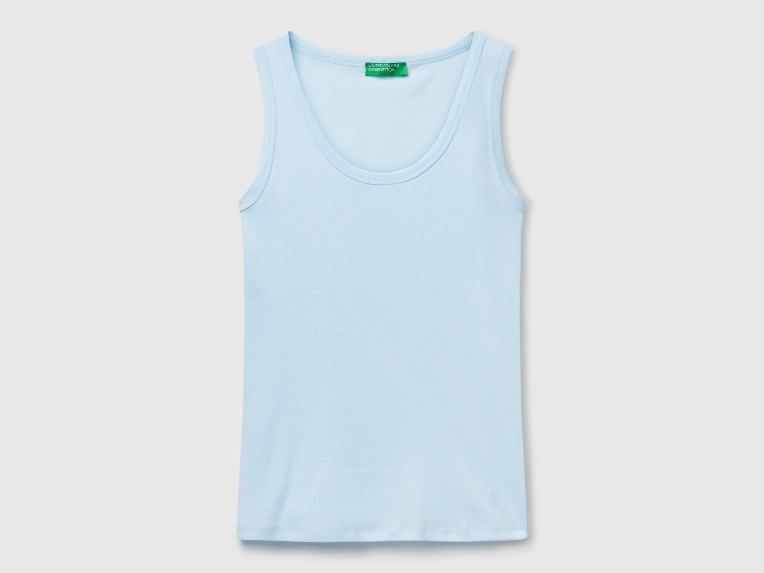 Canotta in puro cotone da donna celeste | Benetton Outlet
