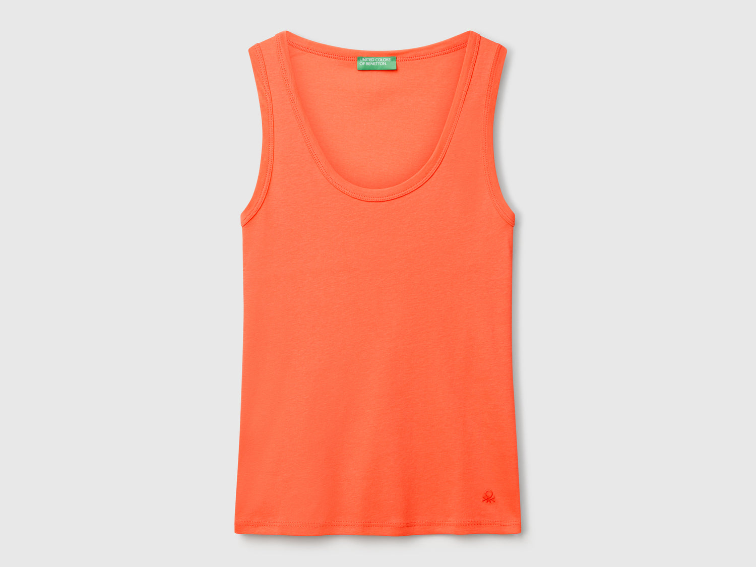 Canotta corallo in puro cotone da donna arancione | Benetton Outlet