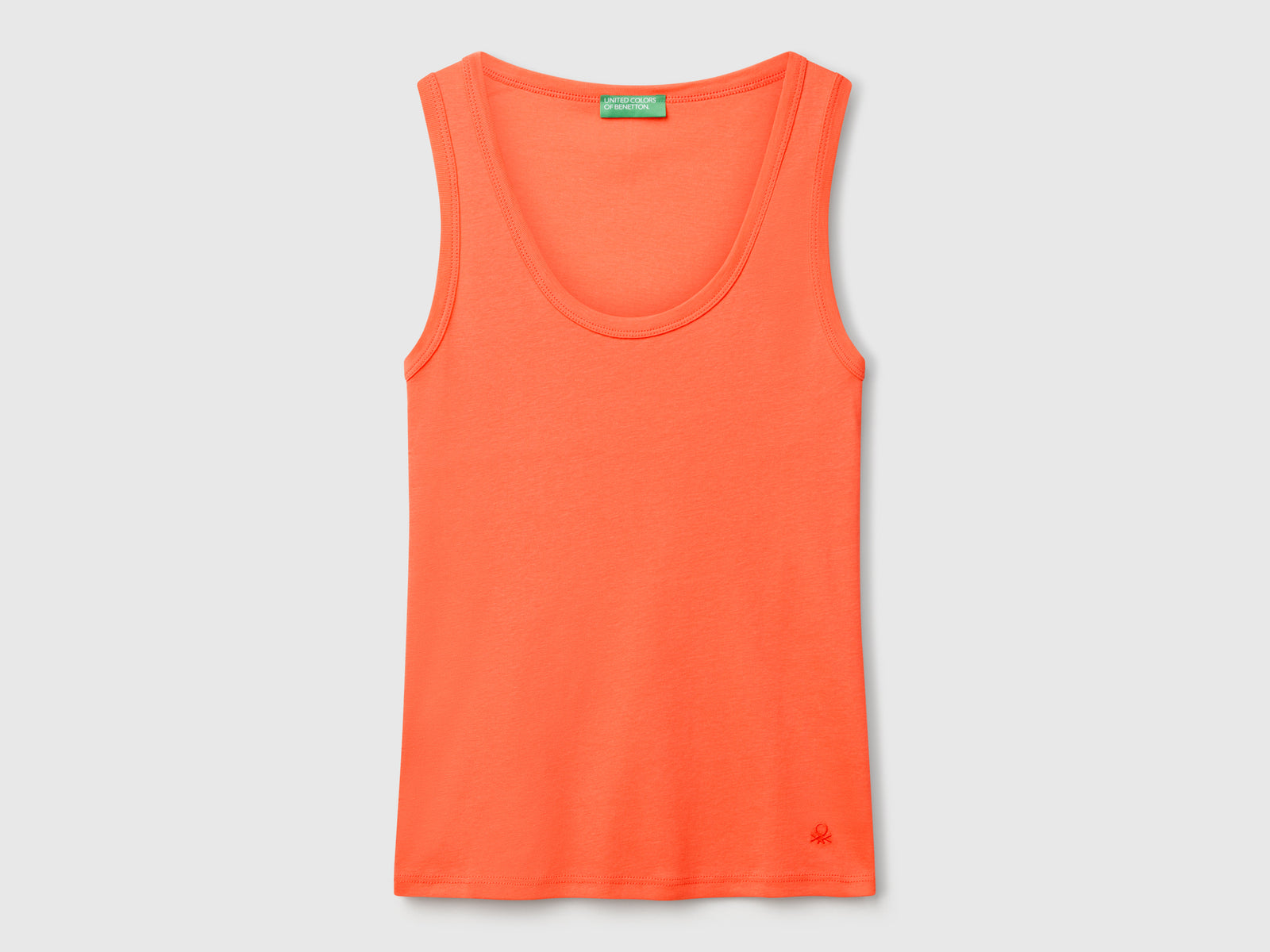 Canotta corallo in puro cotone da donna arancione | Benetton Outlet