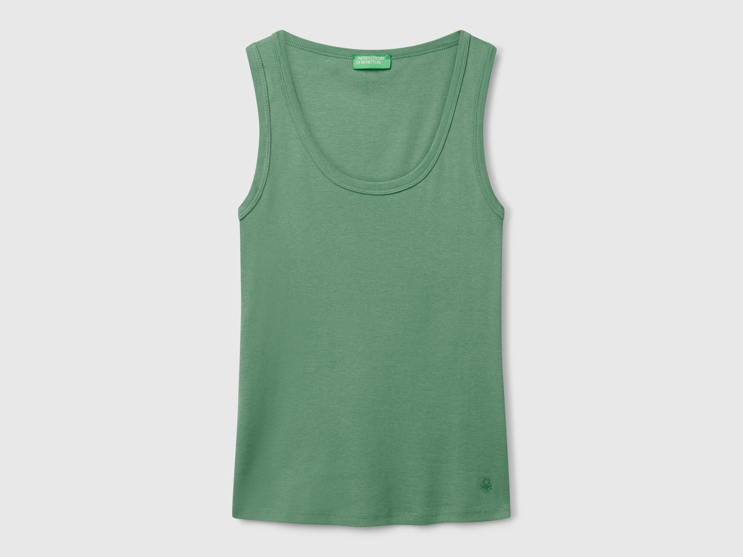 Canotta bosco in puro cotone da donna verde | Benetton Outlet