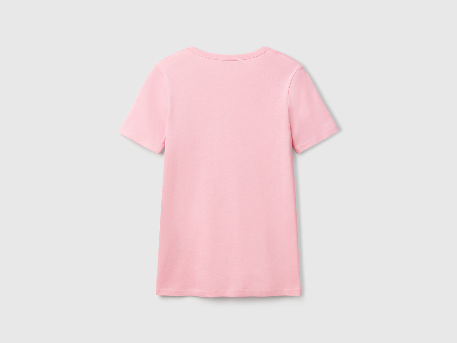 T-shirt in cotone a fibra lunga da donna rosa 2 | Benetton Outlet