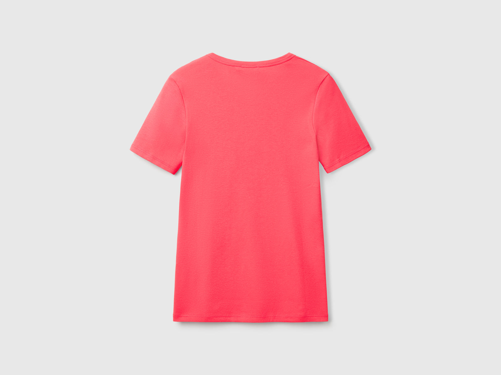 T-shirt in cotone a fibra lunga da donna fucsia 2 | Benetton Outlet