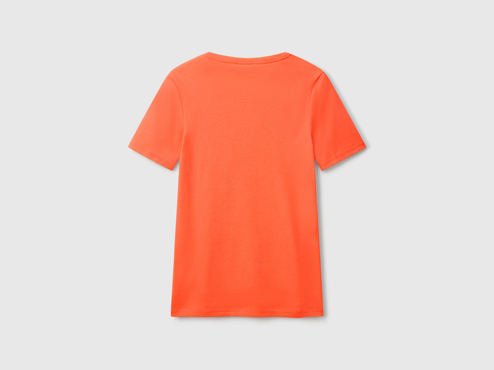 T-shirt in cotone a fibra lunga da donna arancione 2 | Benetton Outlet