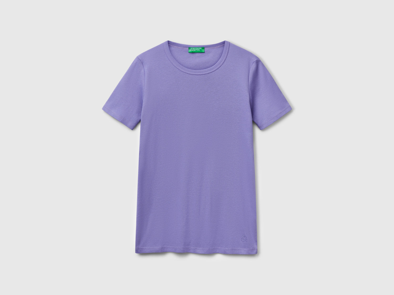 T-shirt in cotone a fibra lunga da donna pervinca | Benetton Outlet