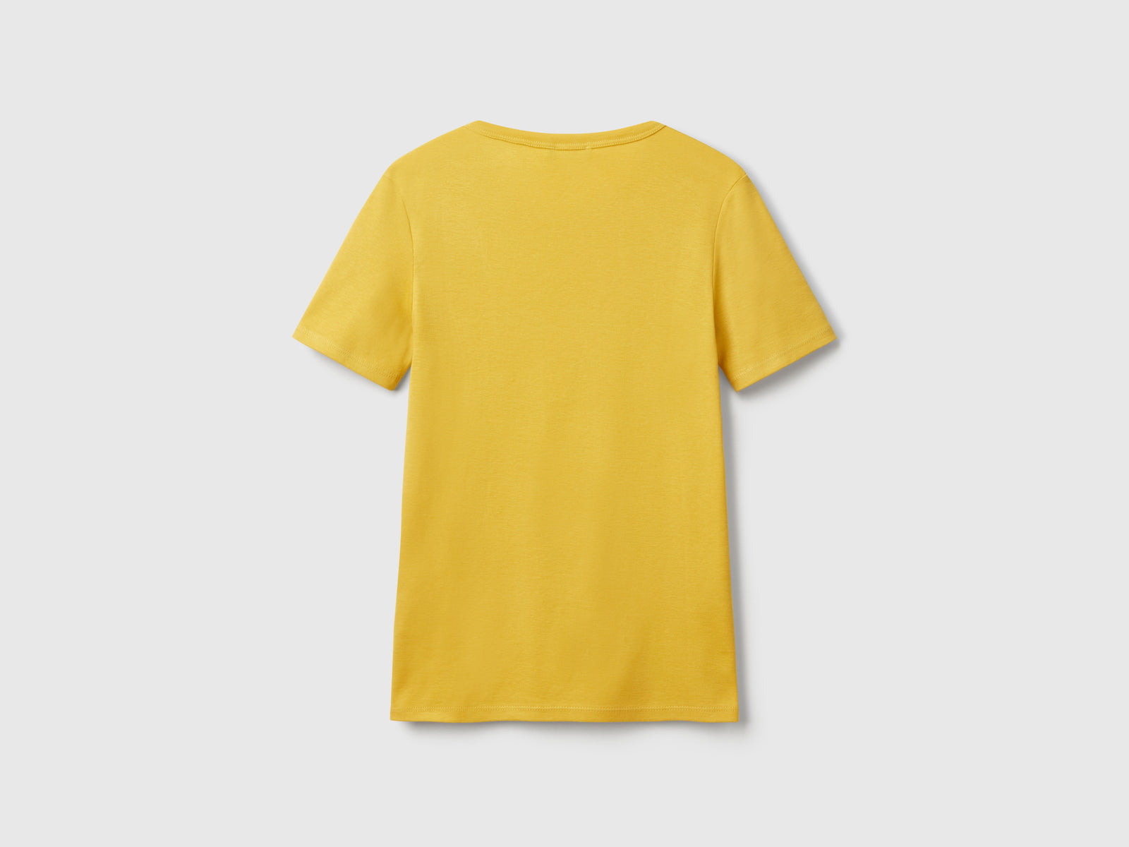 T-shirt in cotone a fibra lunga da donna senape 2 | Benetton Outlet