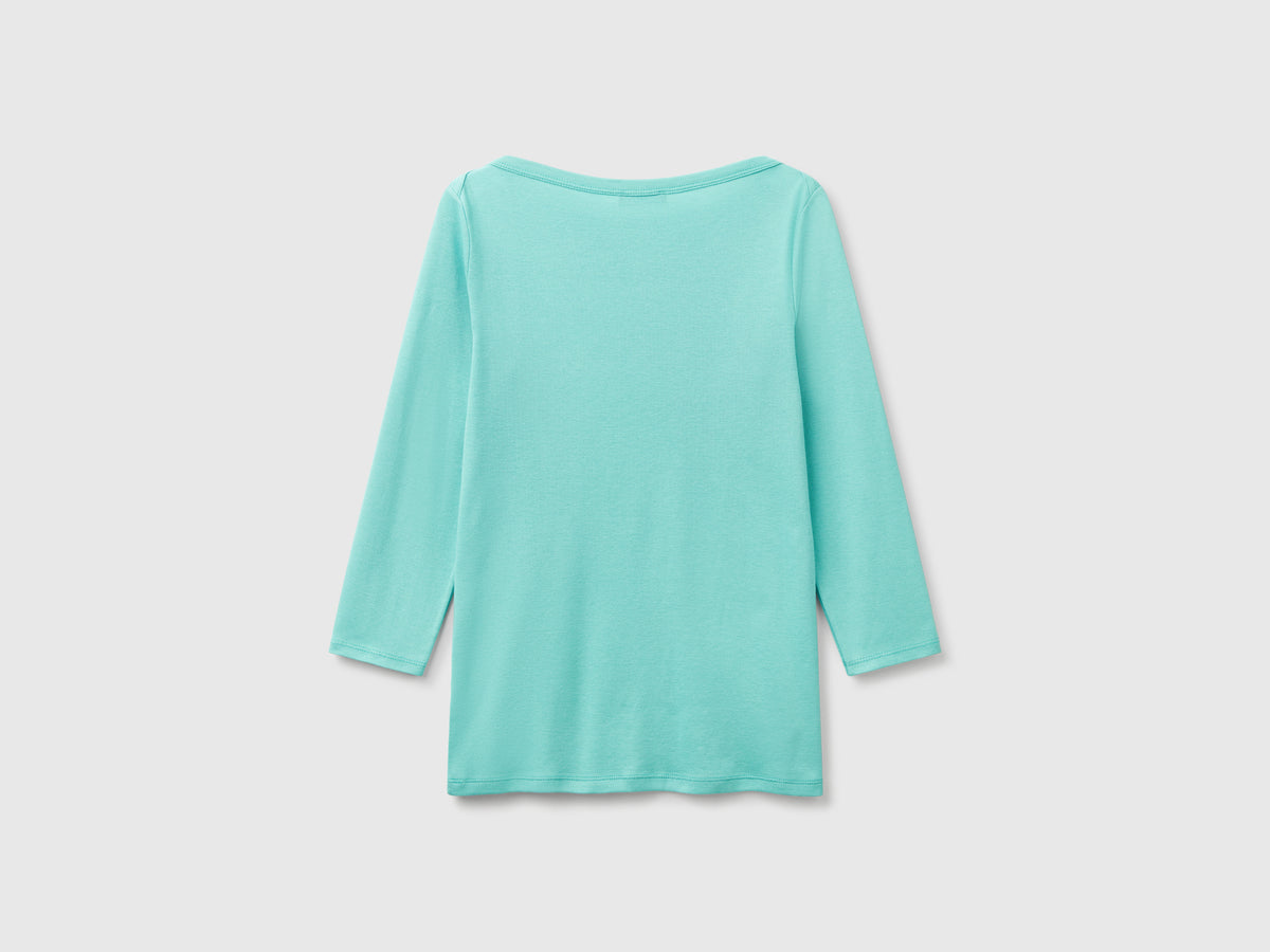 T-shirt con scollo a barchetta 100% cotone
