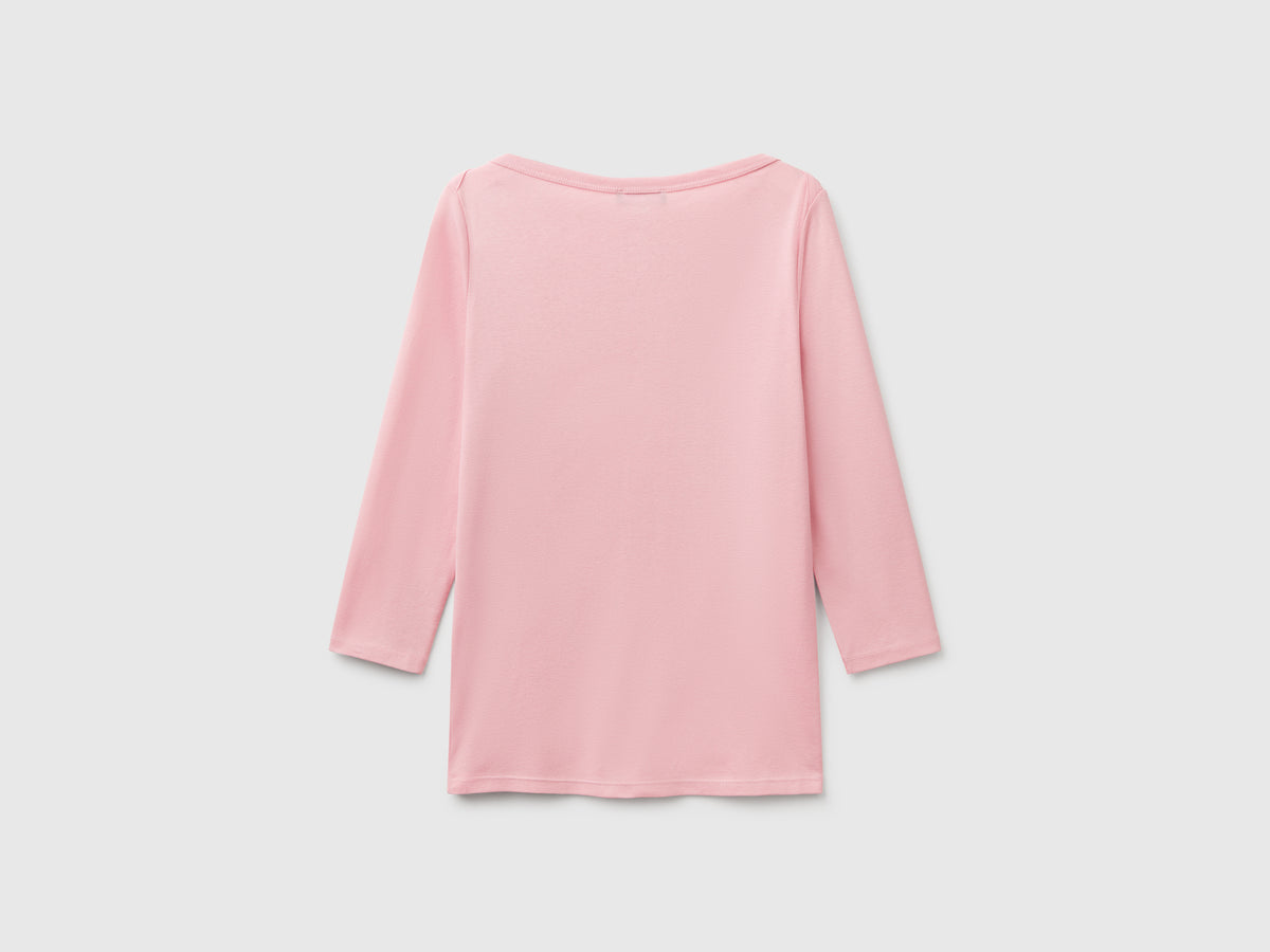 T-shirt con scollo a barchetta 100% cotone