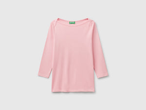 T-shirt con scollo a barchetta 100% cotone