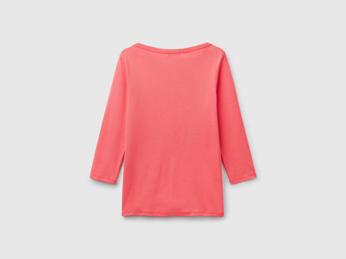 T-shirt con scollo a barchetta 100% cotone