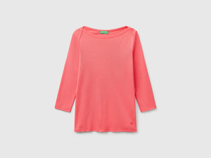 T-shirt con scollo a barchetta 100% cotone