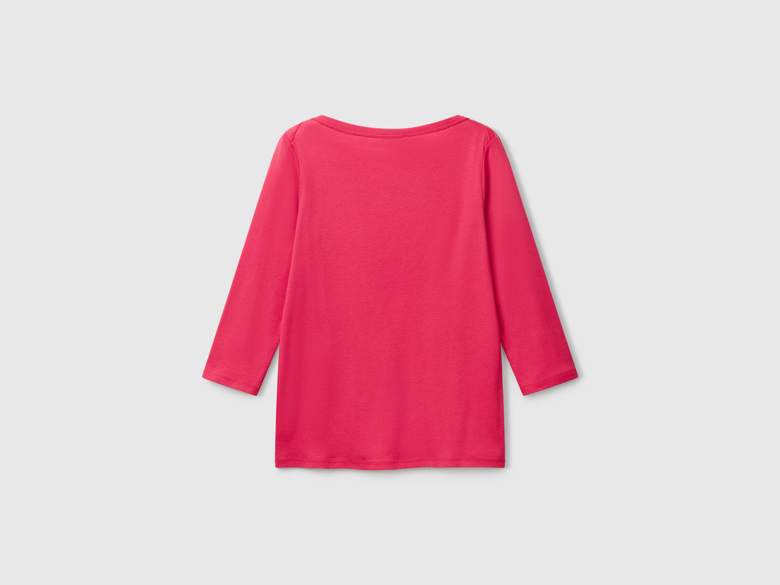 T-shirt con scollo a barchetta 100% cotone da donna fragola 2 | Benetton Outlet