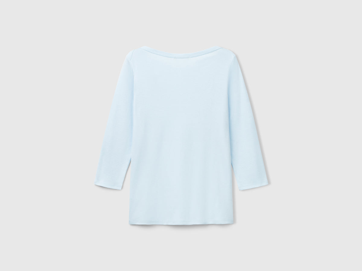 T-shirt con scollo a barchetta 100% cotone