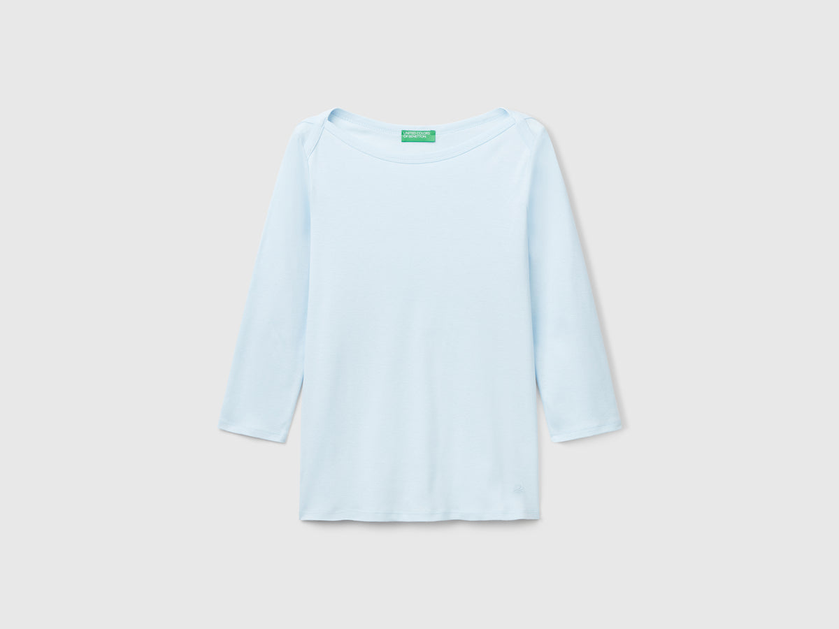 T-shirt con scollo a barchetta 100% cotone