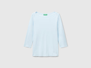 T-shirt con scollo a barchetta 100% cotone