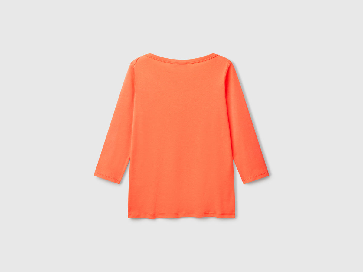 T-shirt con scollo a barchetta 100% cotone