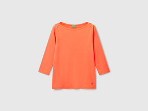T-shirt con scollo a barchetta 100% cotone