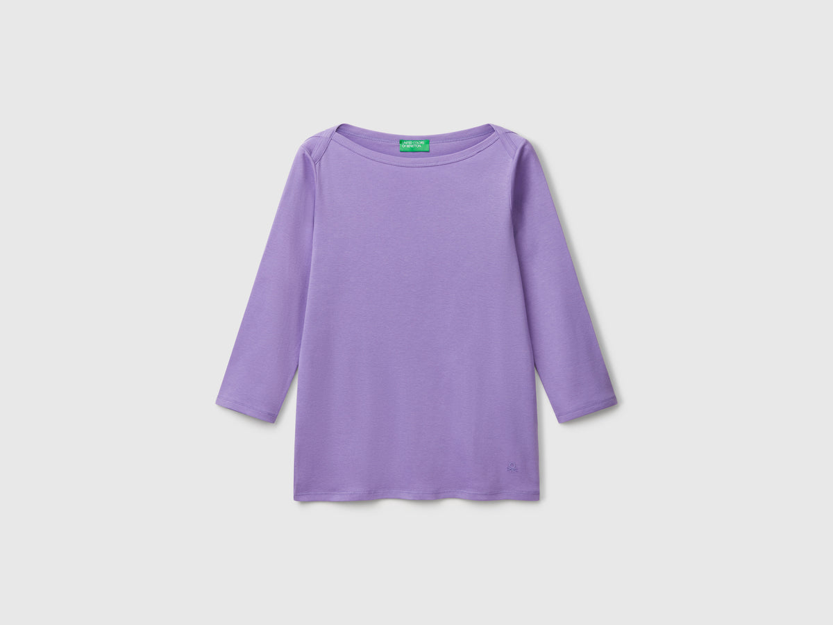 T-shirt con scollo a barchetta 100% cotone