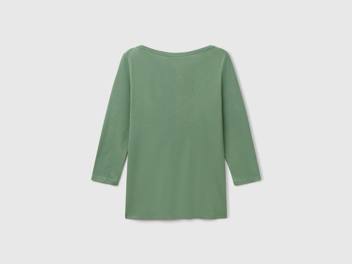 T-shirt con scollo a barchetta 100% cotone