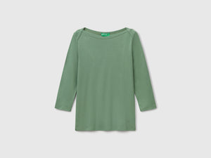 T-shirt con scollo a barchetta 100% cotone