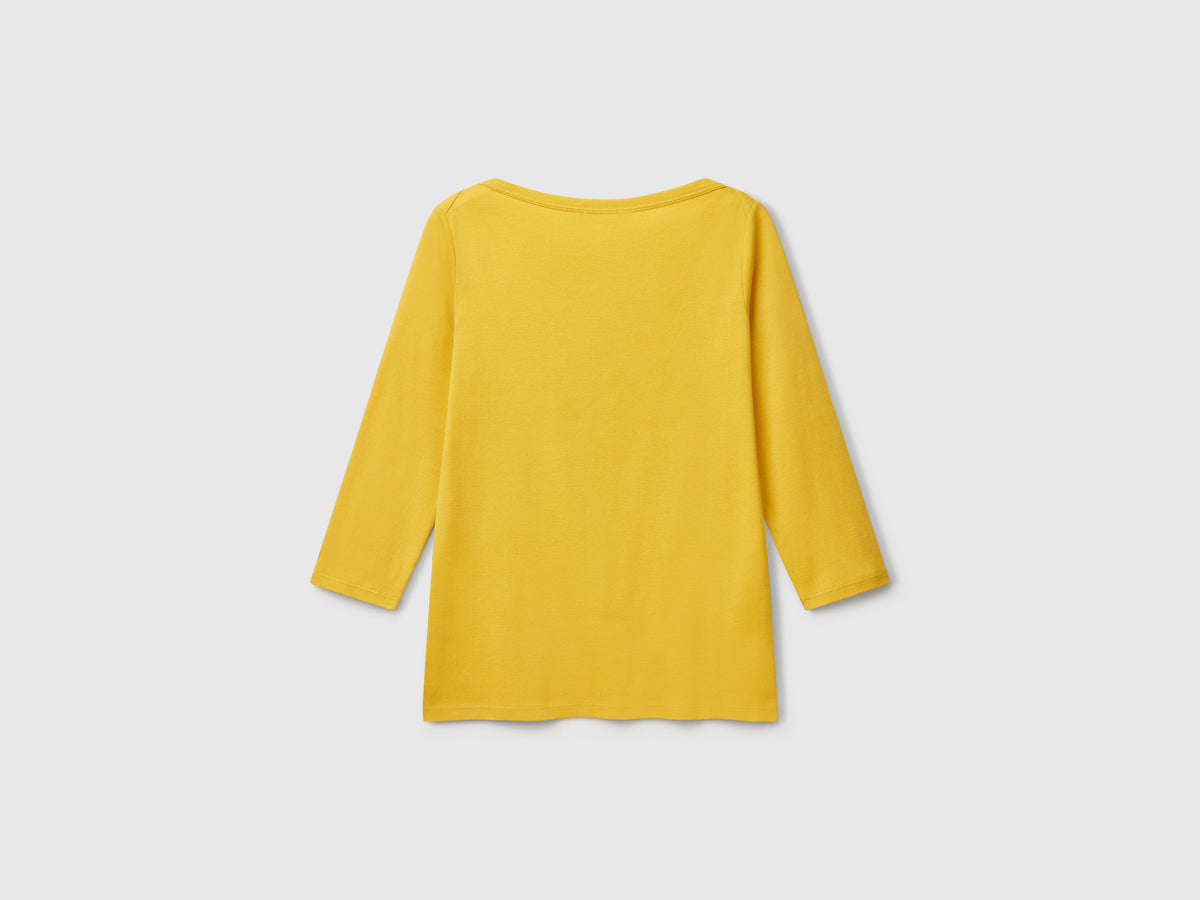 T-shirt con scollo a barchetta 100% cotone