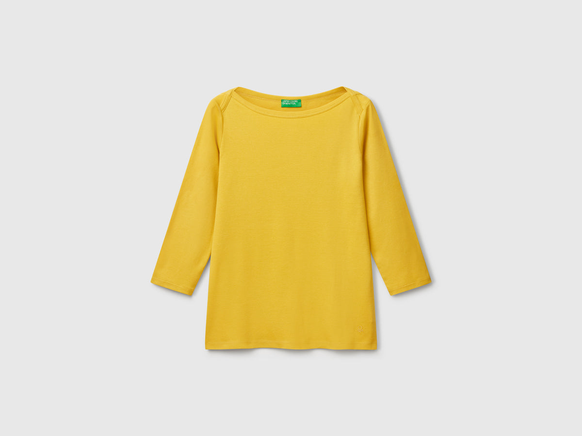 T-shirt con scollo a barchetta 100% cotone