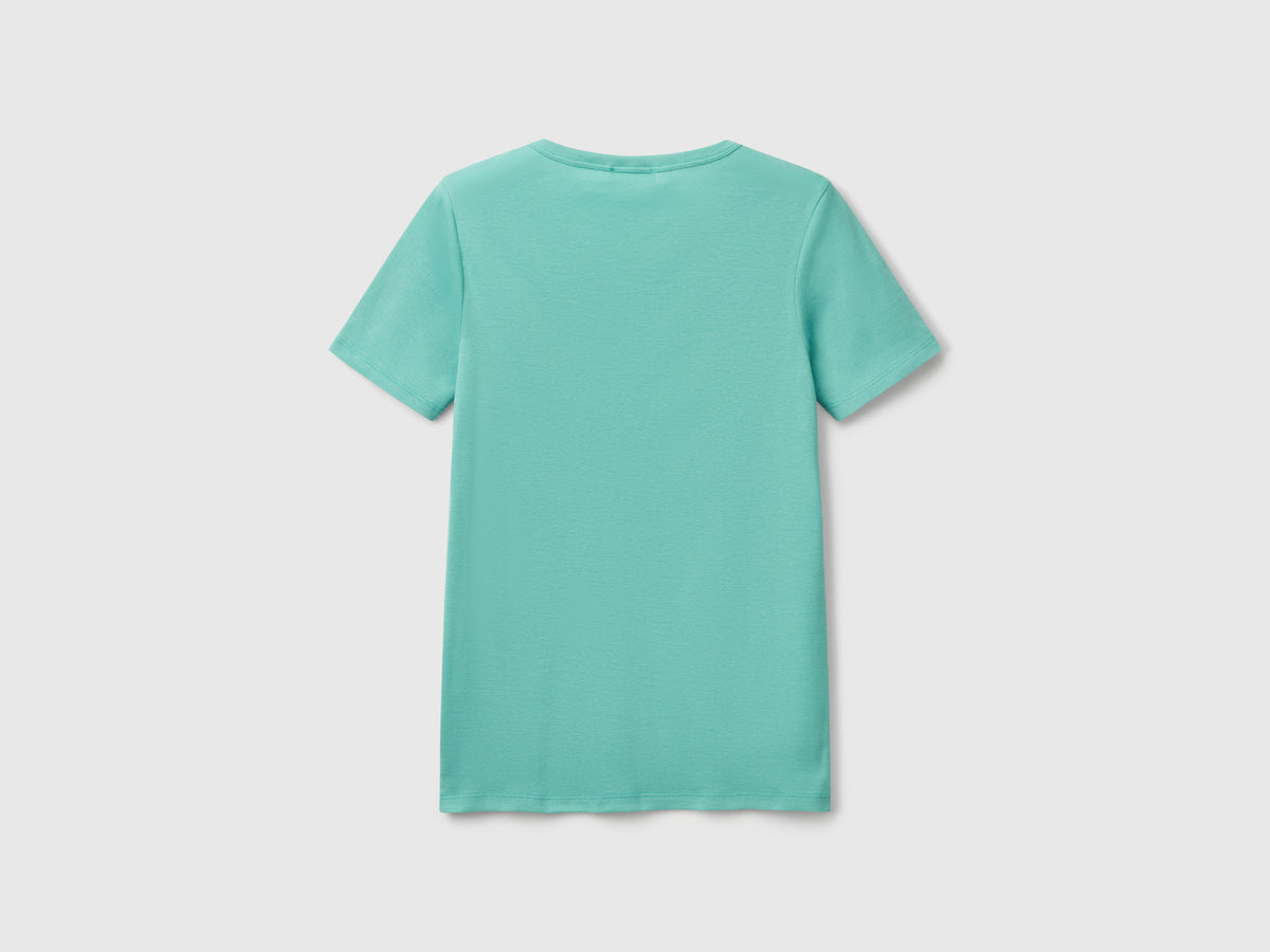 T-shirt 100% cotone con stampa logo glitter