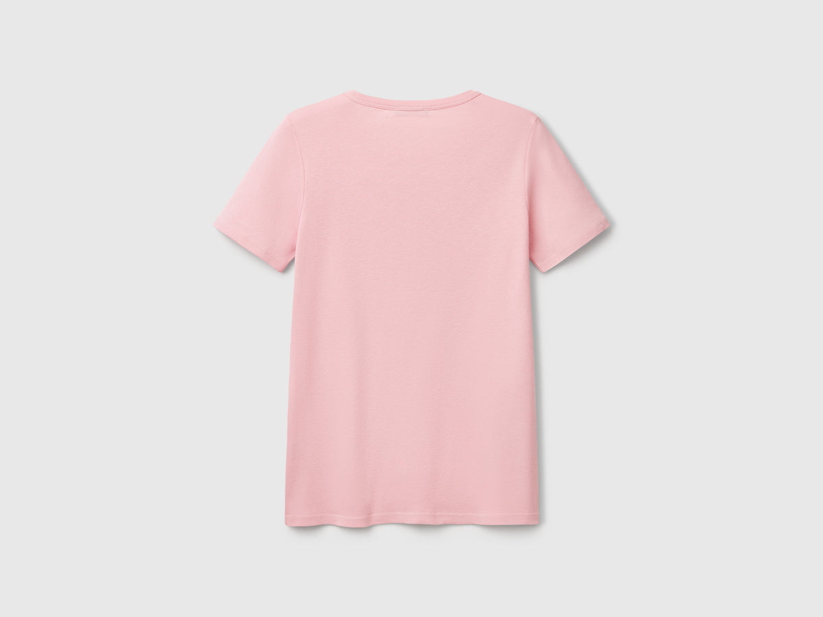 T-shirt 100% cotone con stampa logo glitter