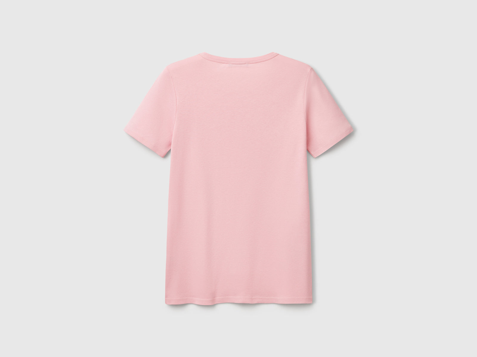 T-shirt 100% cotone con stampa logo glitter da donna rosa 2 | Benetton Outlet