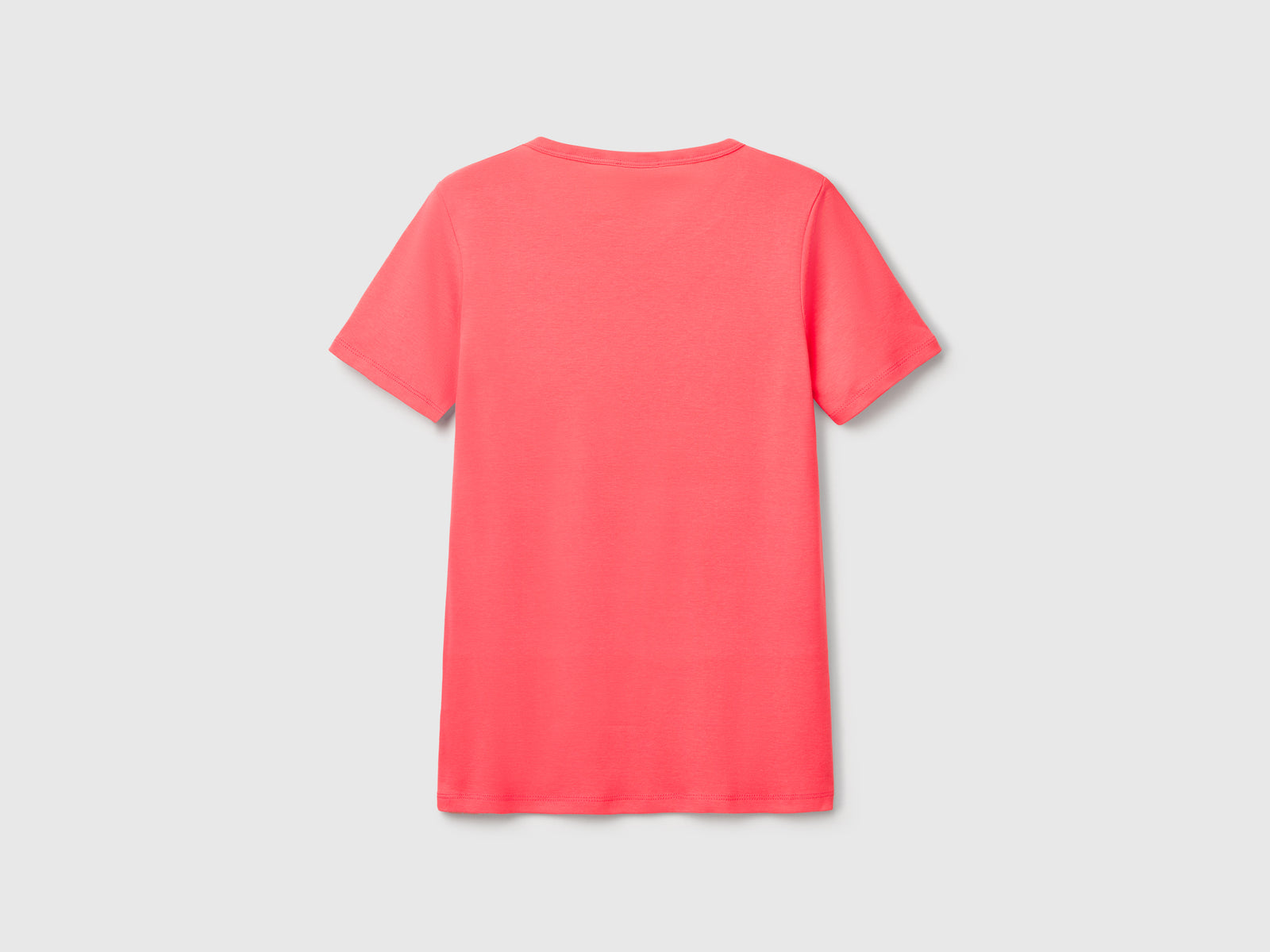 T-shirt 100% cotone con stampa logo glitter da donna fucsia 2 | Benetton Outlet