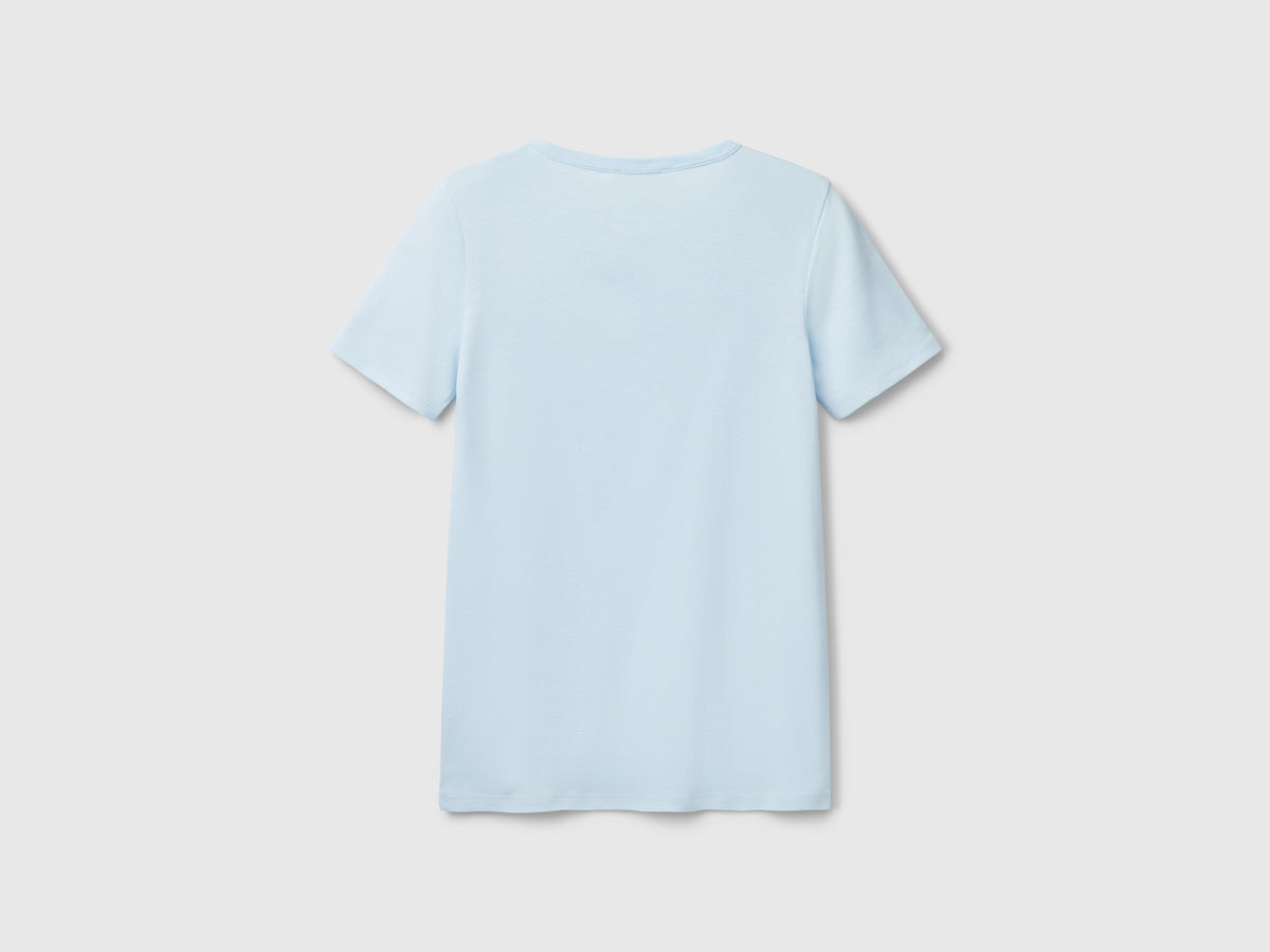 T-shirt 100% cotone con stampa logo glitter