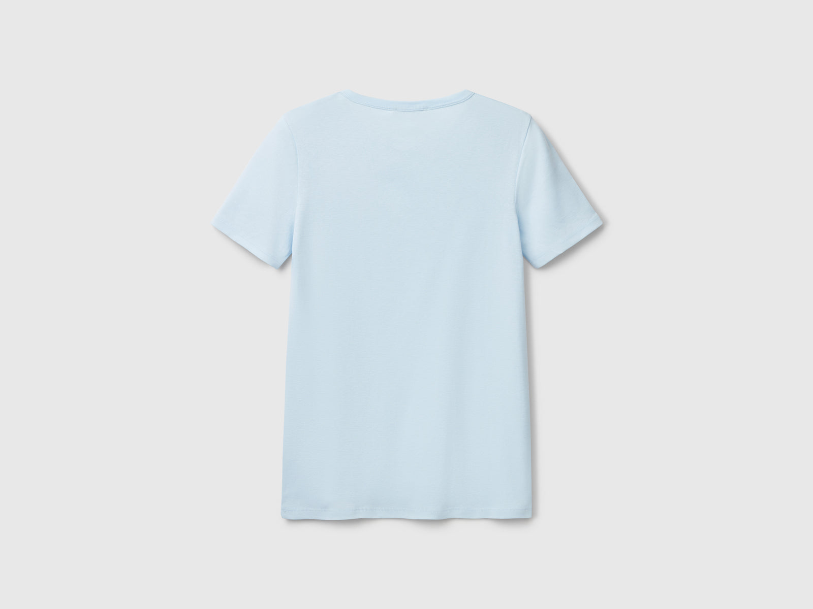 T-shirt 100% cotone con stampa logo glitter da donna celeste 2 | Benetton Outlet