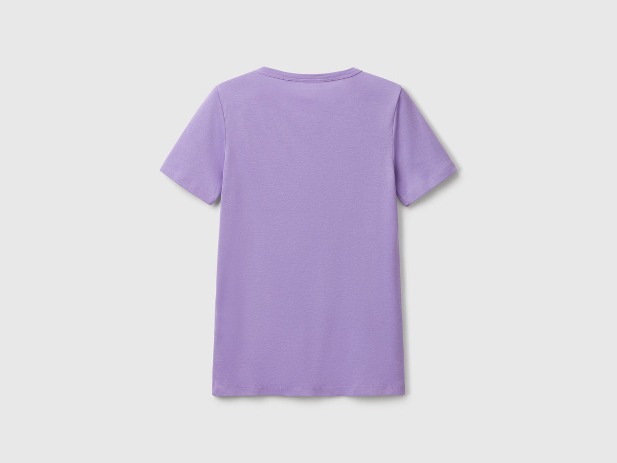 T-shirt 100% cotone con stampa logo glitter