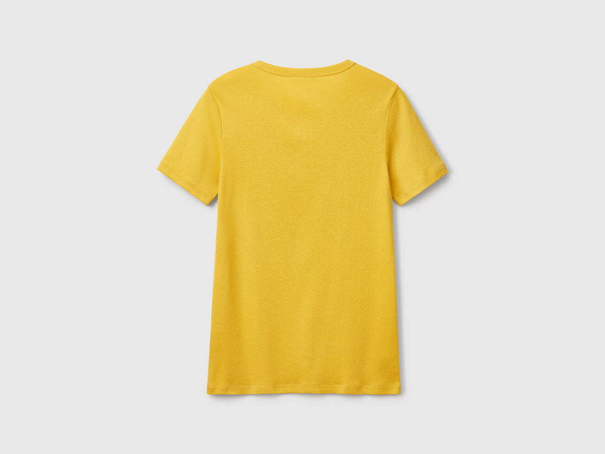 T-shirt 100% cotone con stampa logo glitter