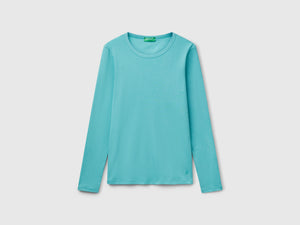 T-shirt a manica lunga in puro cotone