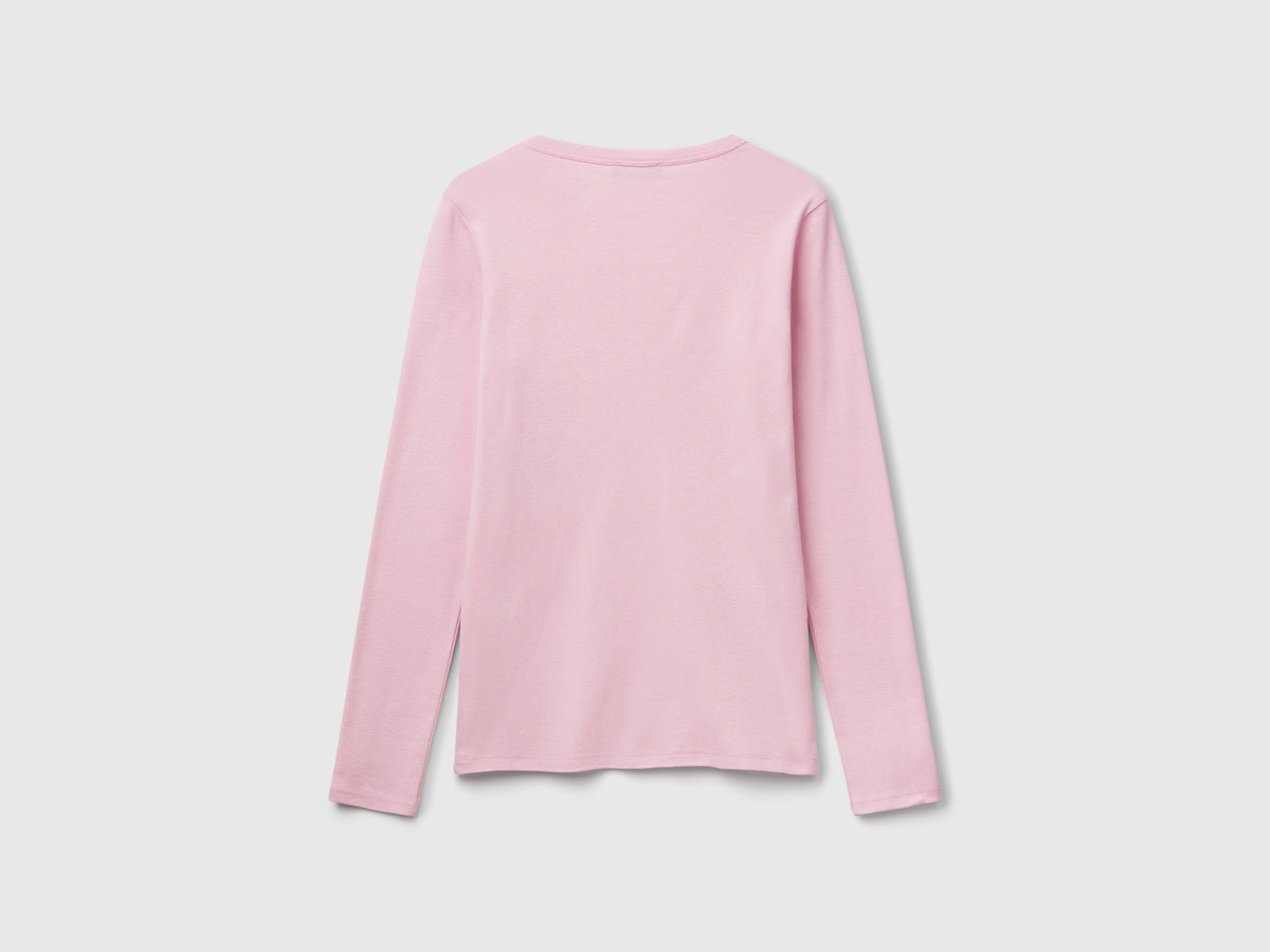 T-shirt a manica lunga in puro cotone