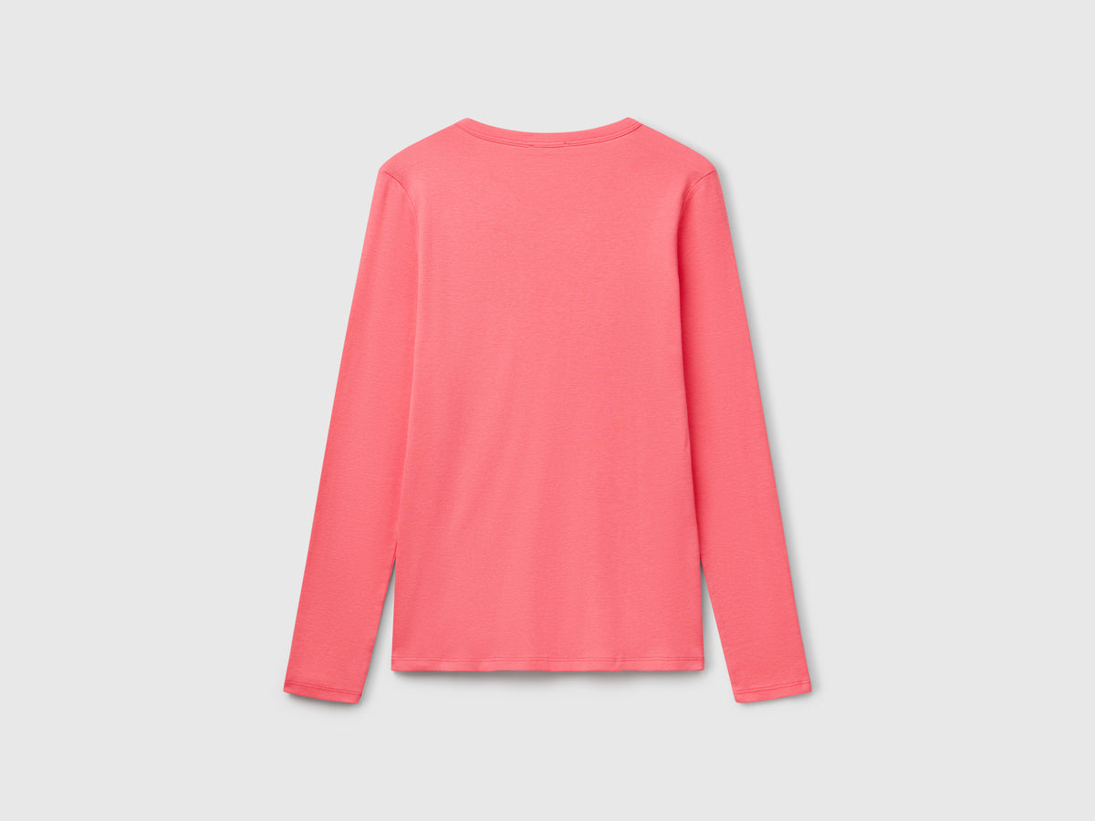 T-shirt a manica lunga in puro cotone
