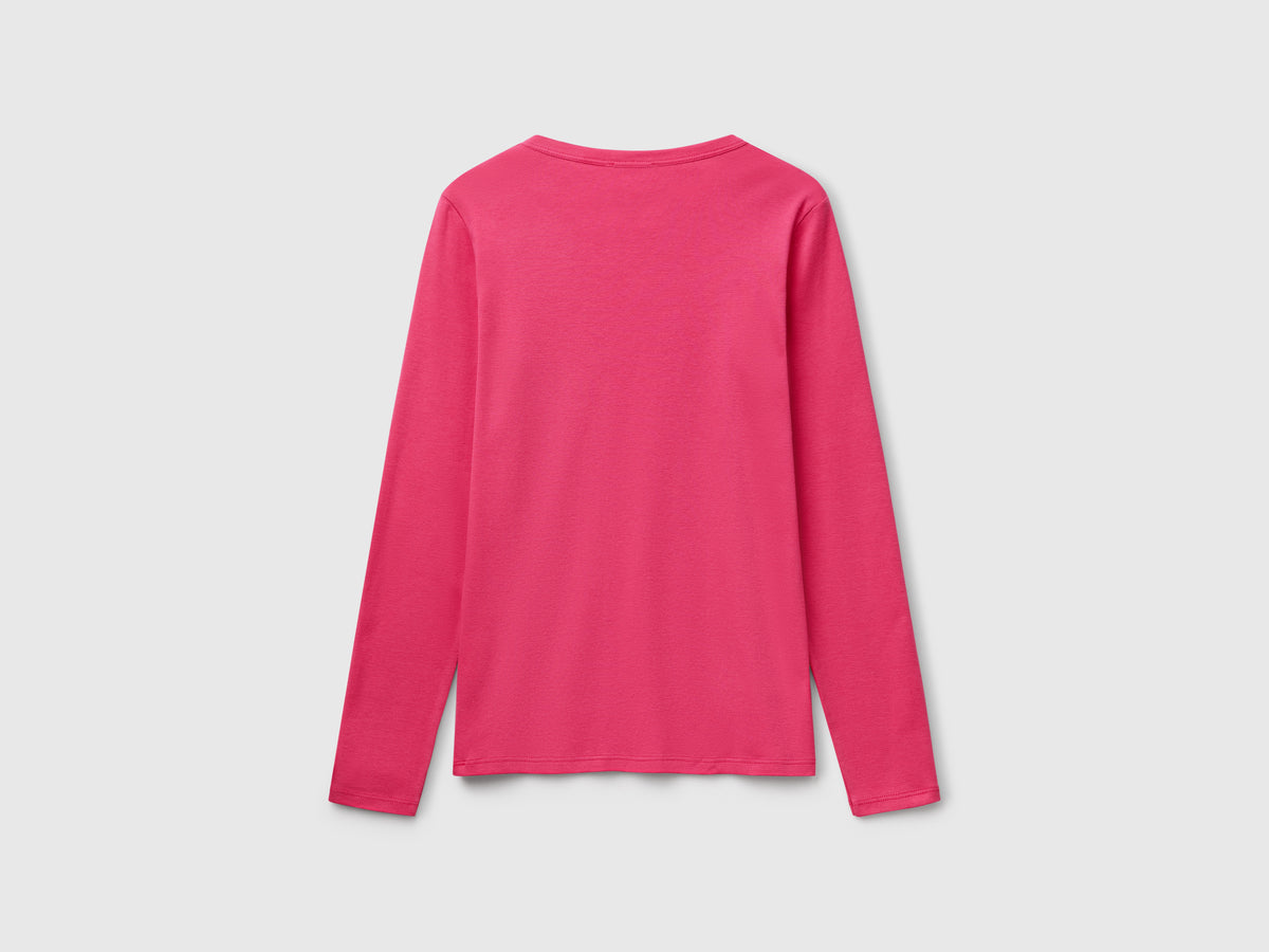T-shirt a manica lunga in puro cotone