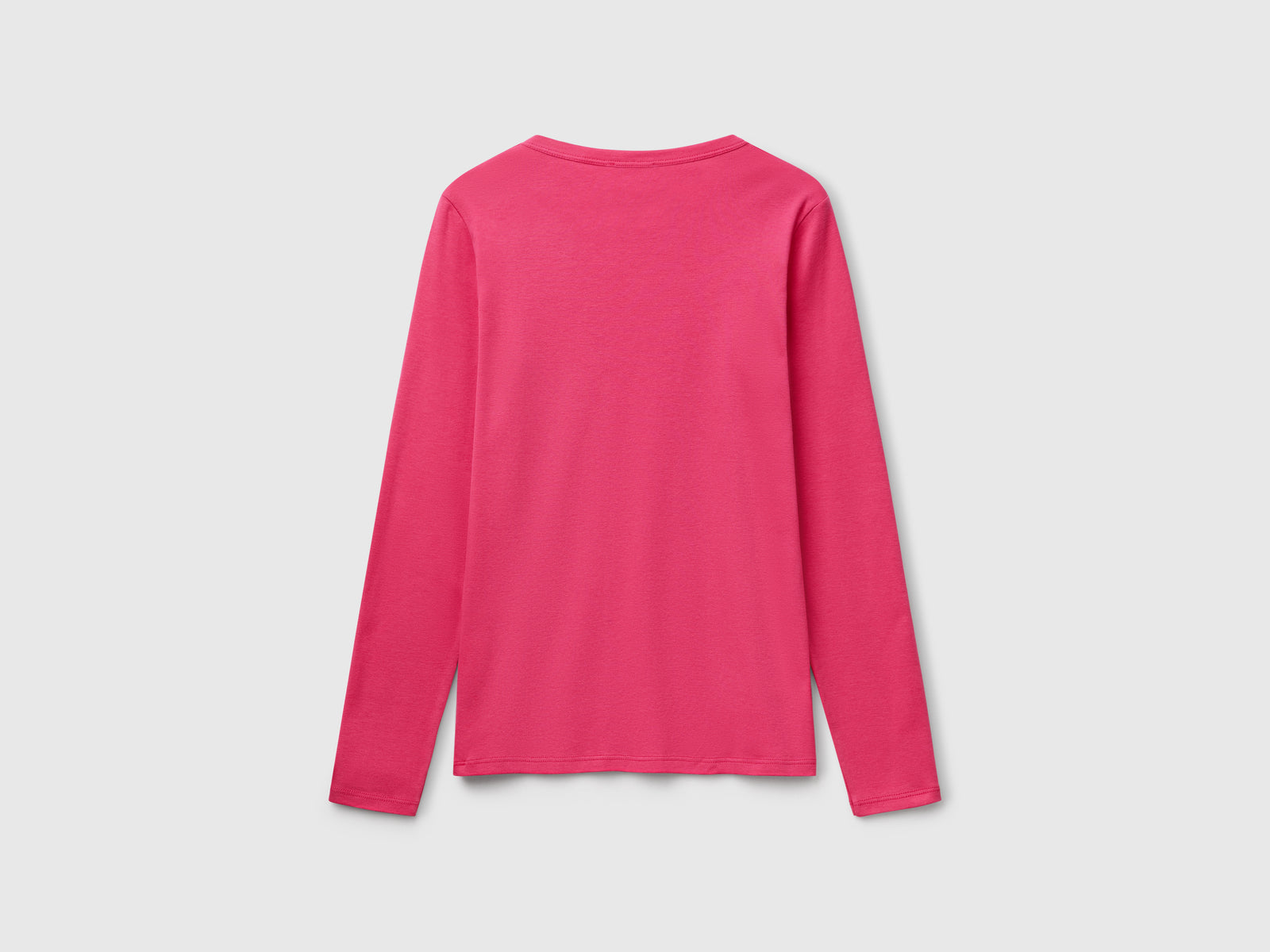 T-shirt a manica lunga in puro cotone da donna fragola 2 | Benetton Outlet